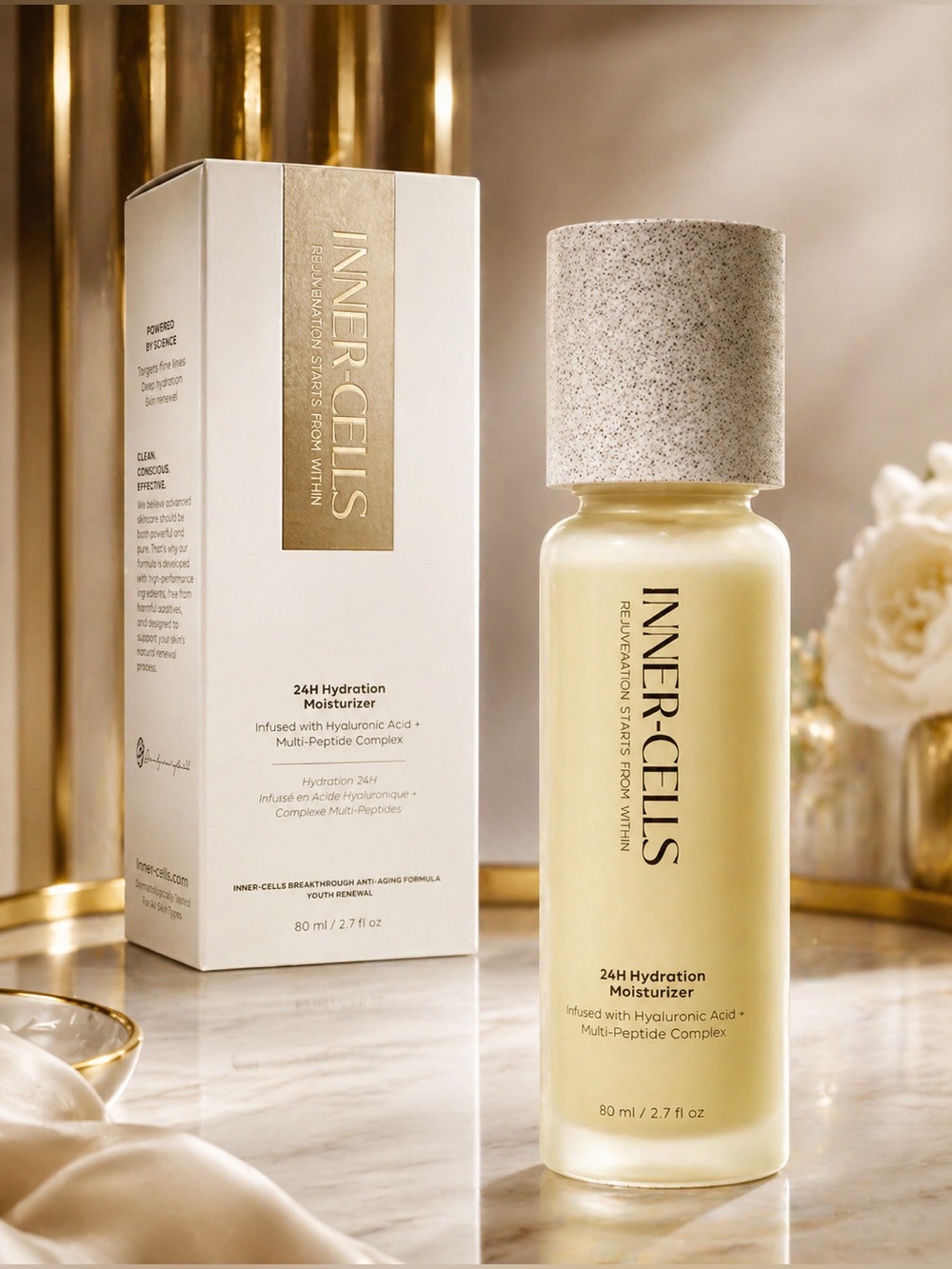 Inner Cells 24H Hydration Moisturizer Infused w/Hyaluronic Acid + Multi-Peptides